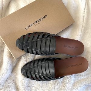 🍀LUCKY BRAND🍀 Doerid Leather Mules | Sz 11 Black